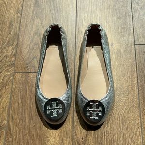 Silver Tory Burch Ballet Flat